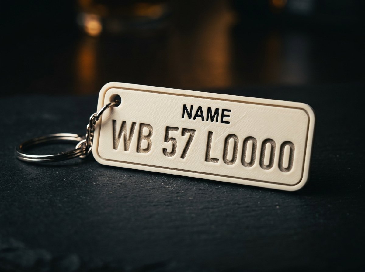 Custom 3D Printed Bike Number Plate Keychain image 2