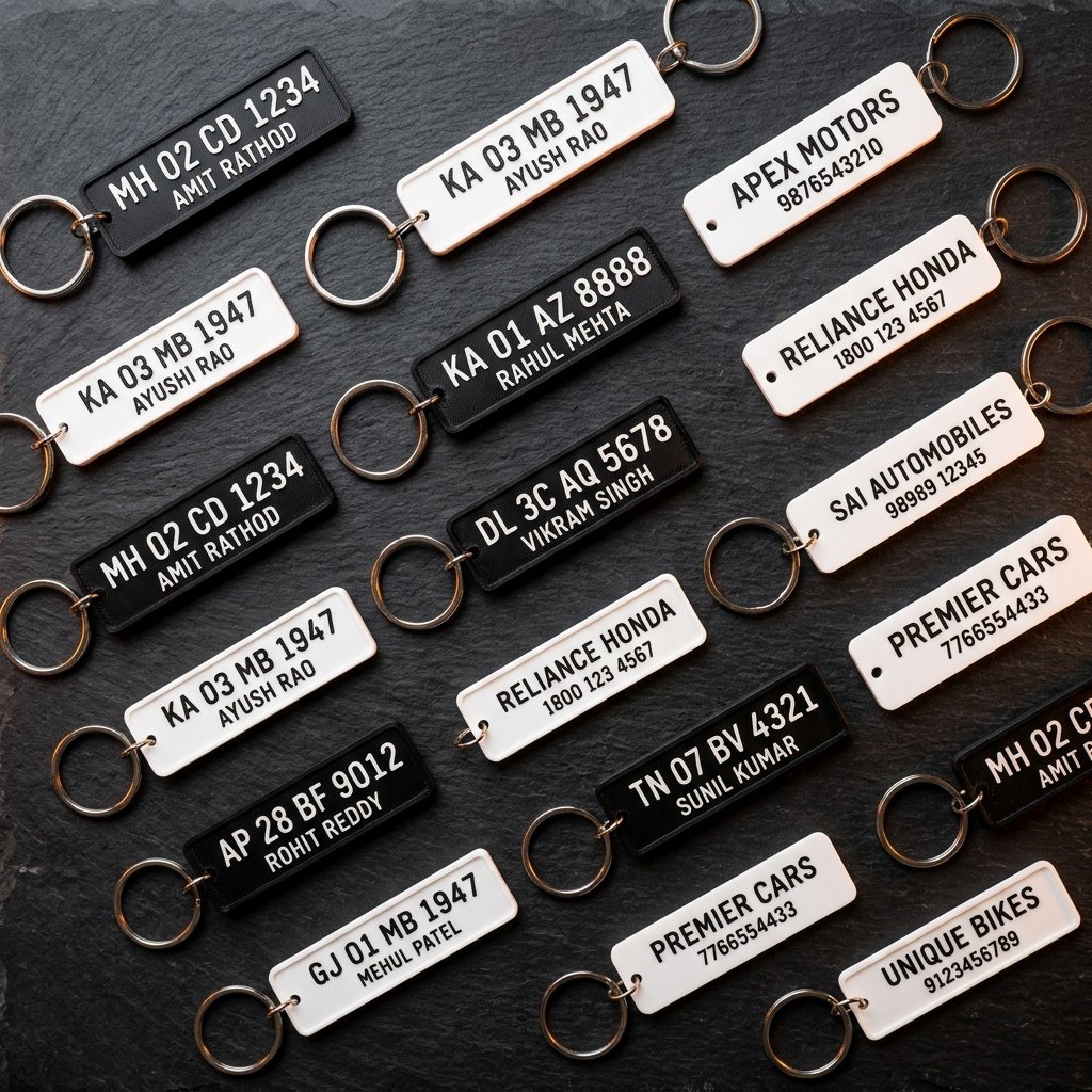 Custom 3D Printed Bike Number Plate Keychain image 4