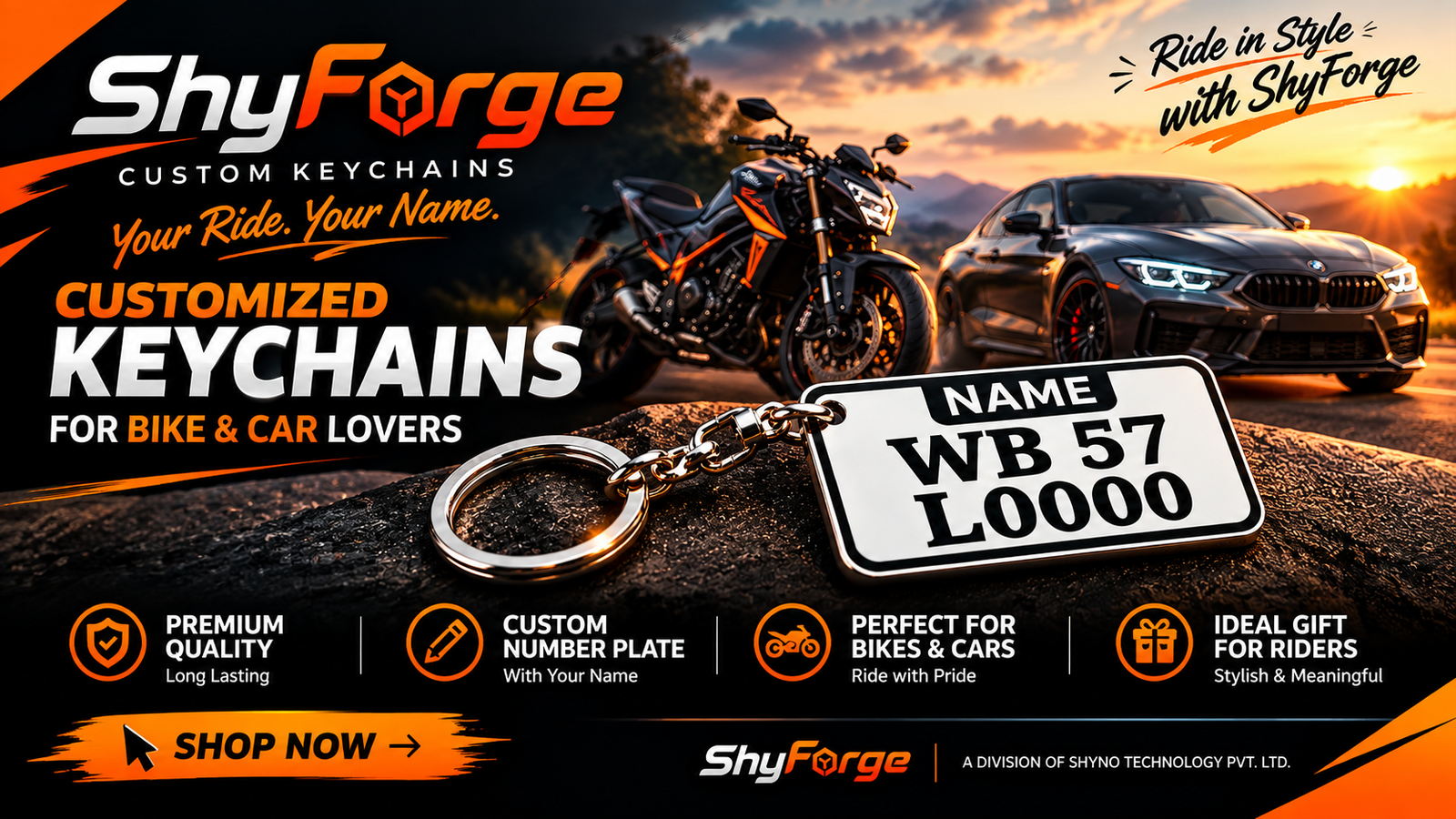 ShyForge Custom Keychains — Customized Keychains for Bike & Car Lovers